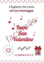 Carica l'immagine nel visualizzatore di Gallery, IL BIGLIETTO CHE CANTA ® Silver San Valentino con dedica personalizzata e serenata di SAN VALENTINO 2.0